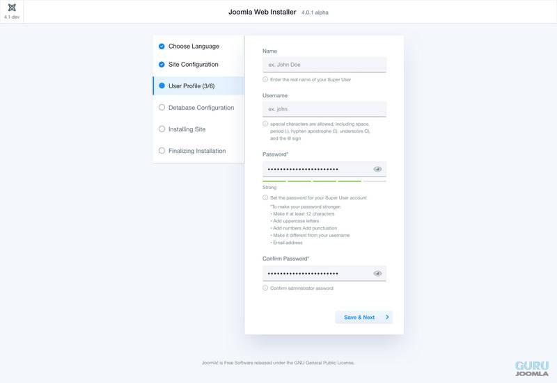 instalator krok 4 Joomla 4 - propozycja
