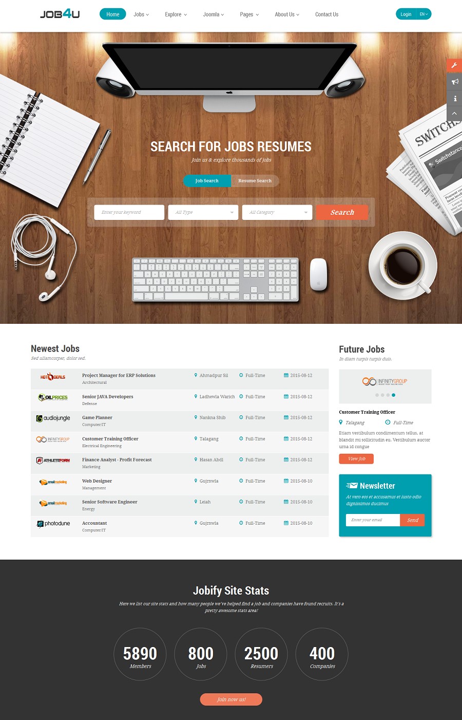 SJ Job4u - Responsive Joomla Job Board Template