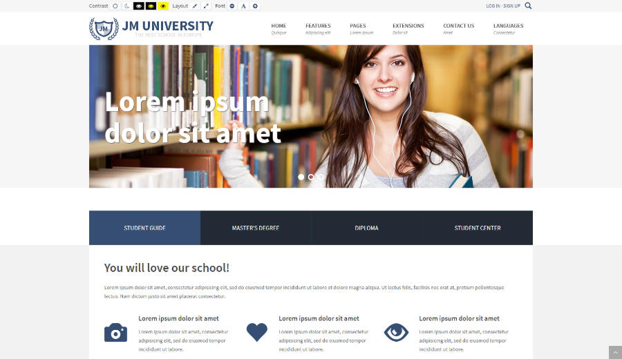 jm univesity wcag joomla